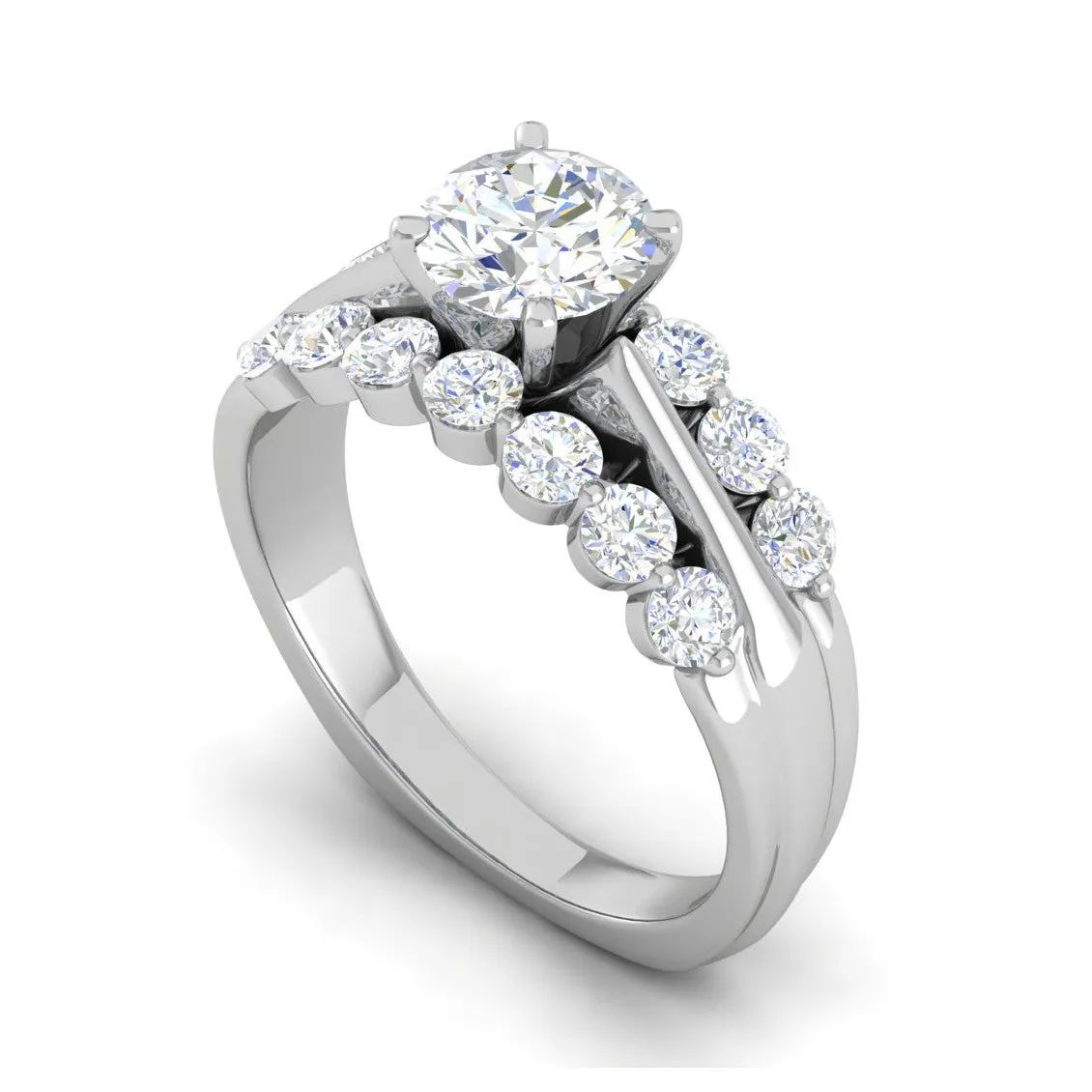 0.30cts Solitaire Diamond Split Shank Platinum Ring JL PT WB5665E