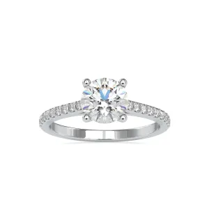 0.30cts. Solitaire Platinum Diamond Shank Engagement Ring JL PT 0024-A