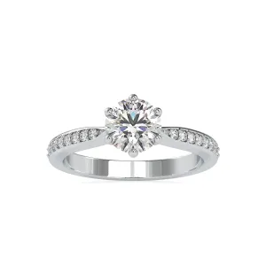 0.30cts. Solitaire Platinum Diamond Shank Engagement Ring JL PT 0063-A