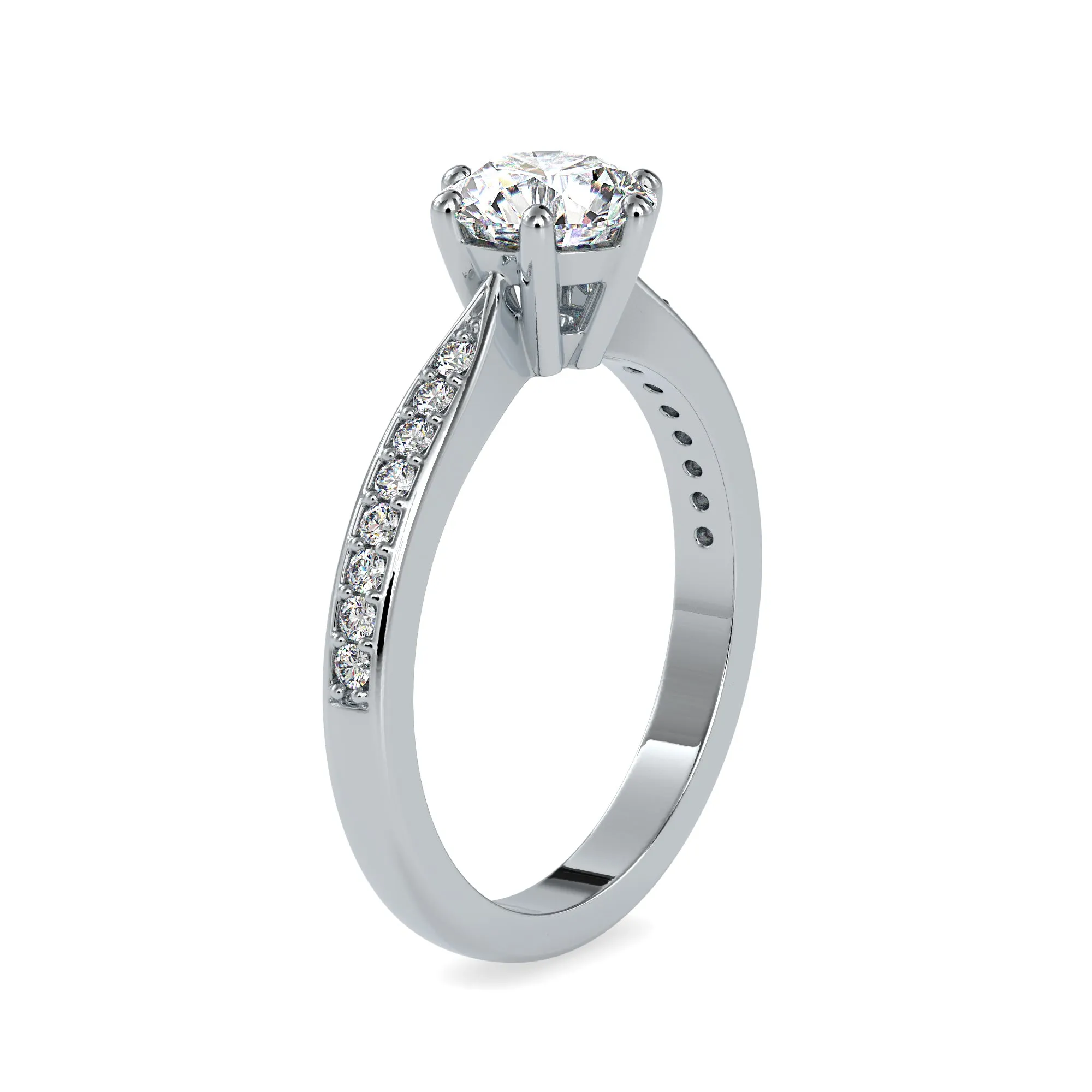 0.30cts. Solitaire Platinum Diamond Shank Engagement Ring JL PT 0063-A