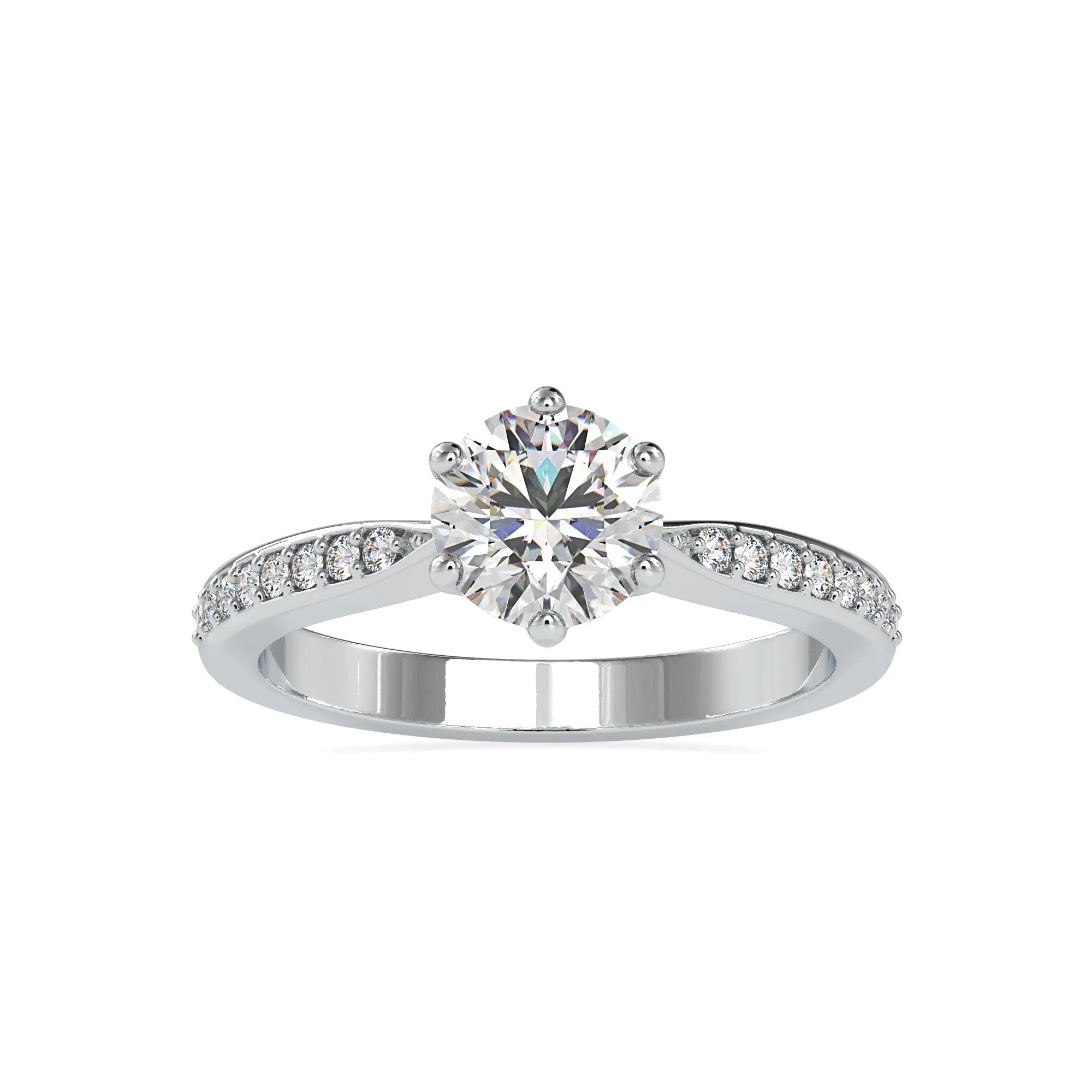 0.30cts. Solitaire Platinum Diamond Shank Engagement Ring JL PT 0063-A