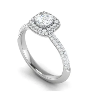 0.50 cts Double Square Diamond Split Solitaire Platinum Ring JL PT RH RD 231