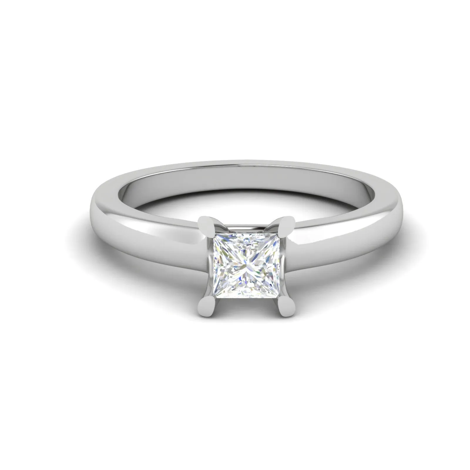 0.50 cts Princess Cut Solitaire Platinum Ring JL PT RS PR 189