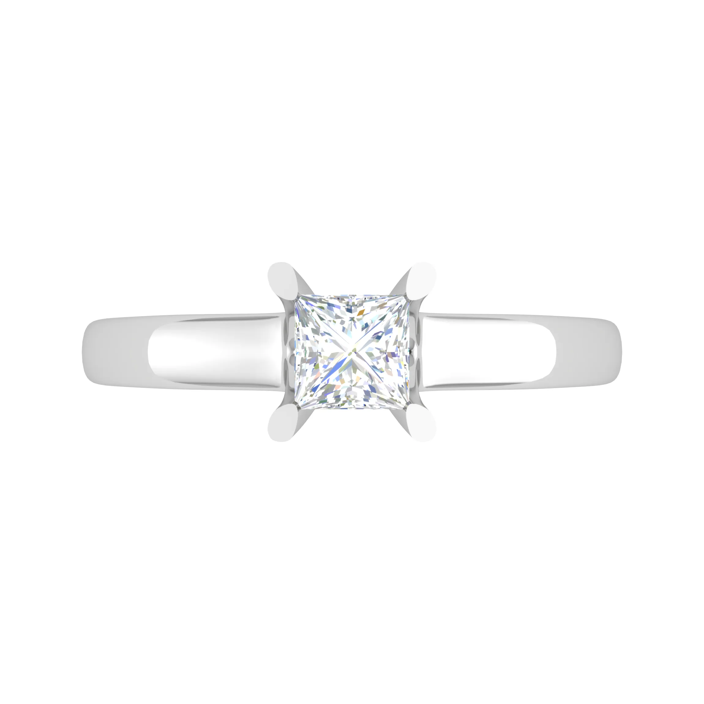 0.50 cts Princess Cut Solitaire Platinum Ring JL PT RS PR 189
