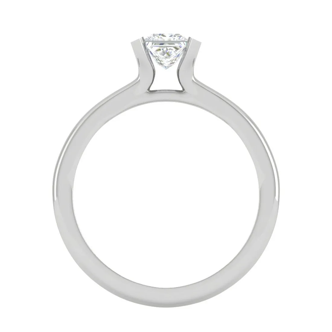 0.50 cts Princess Cut Solitaire Platinum Ring JL PT RS PR 189
