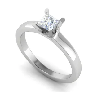 0.50 cts Princess Cut Solitaire Platinum Ring JL PT RS PR 189