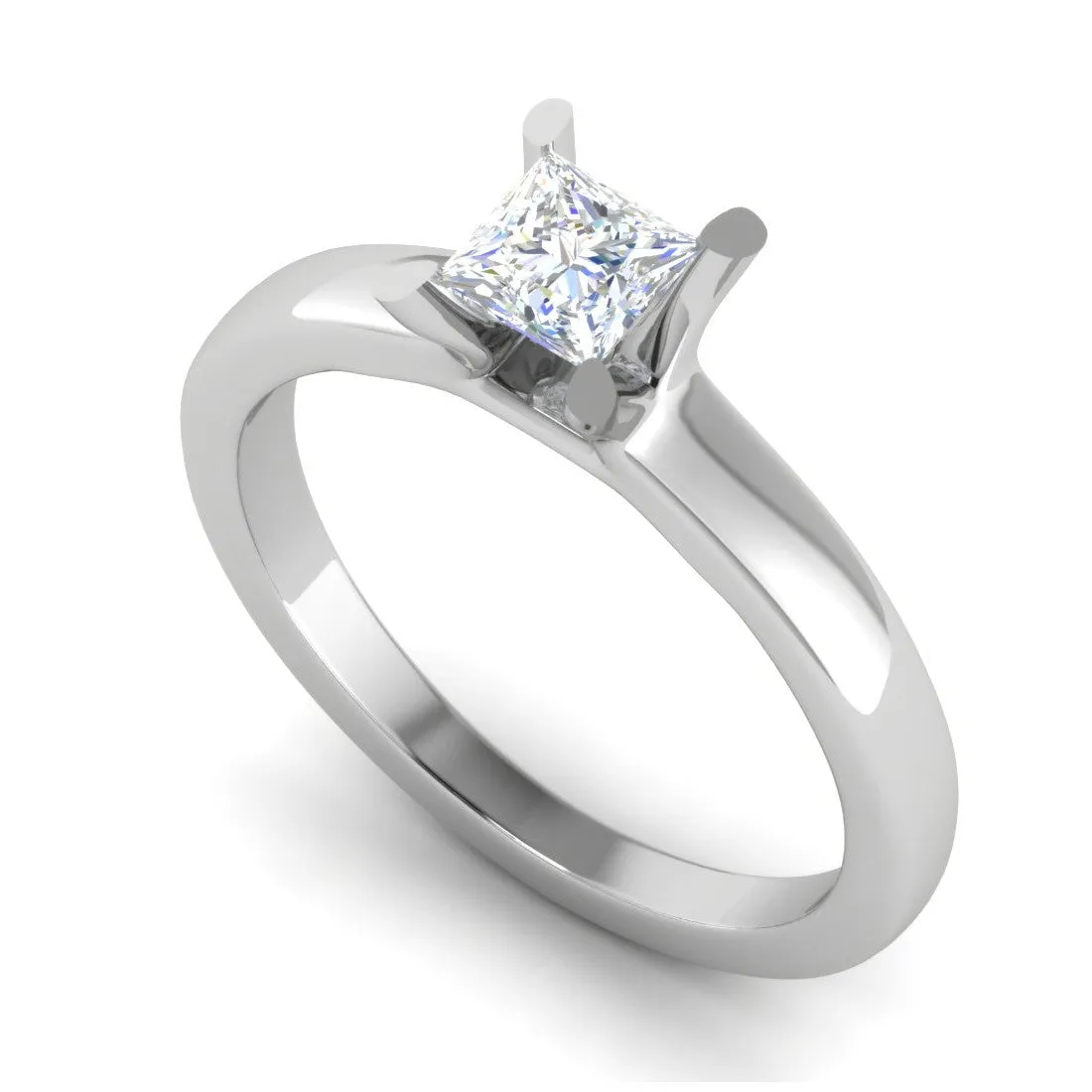 0.50 cts Princess Cut Solitaire Platinum Ring JL PT RS PR 189