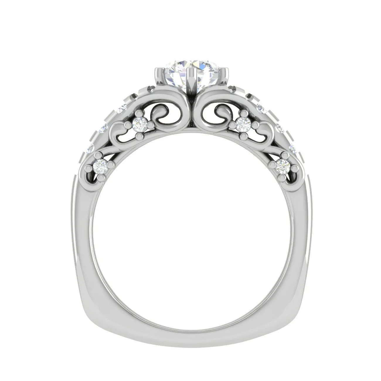 0.50 cts. Solitaire Designer Platinum Diamond Engagement Ring  for Women JL PT WB6030E
