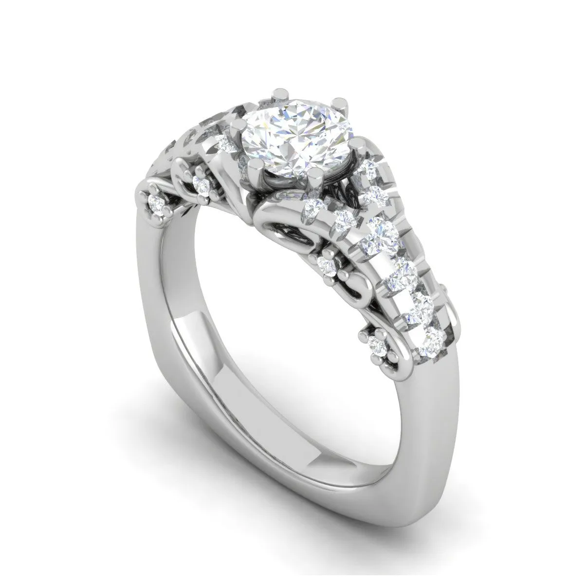 0.50 cts. Solitaire Designer Platinum Diamond Engagement Ring  for Women JL PT WB6030E