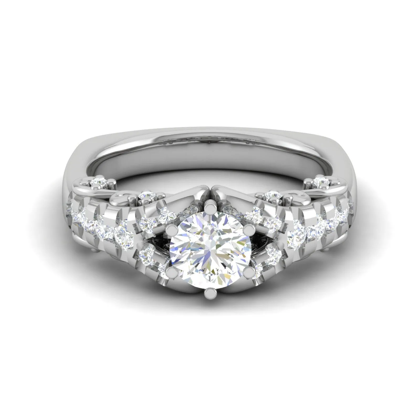0.50 cts. Solitaire Designer Platinum Diamond Engagement Ring  for Women JL PT WB6030E