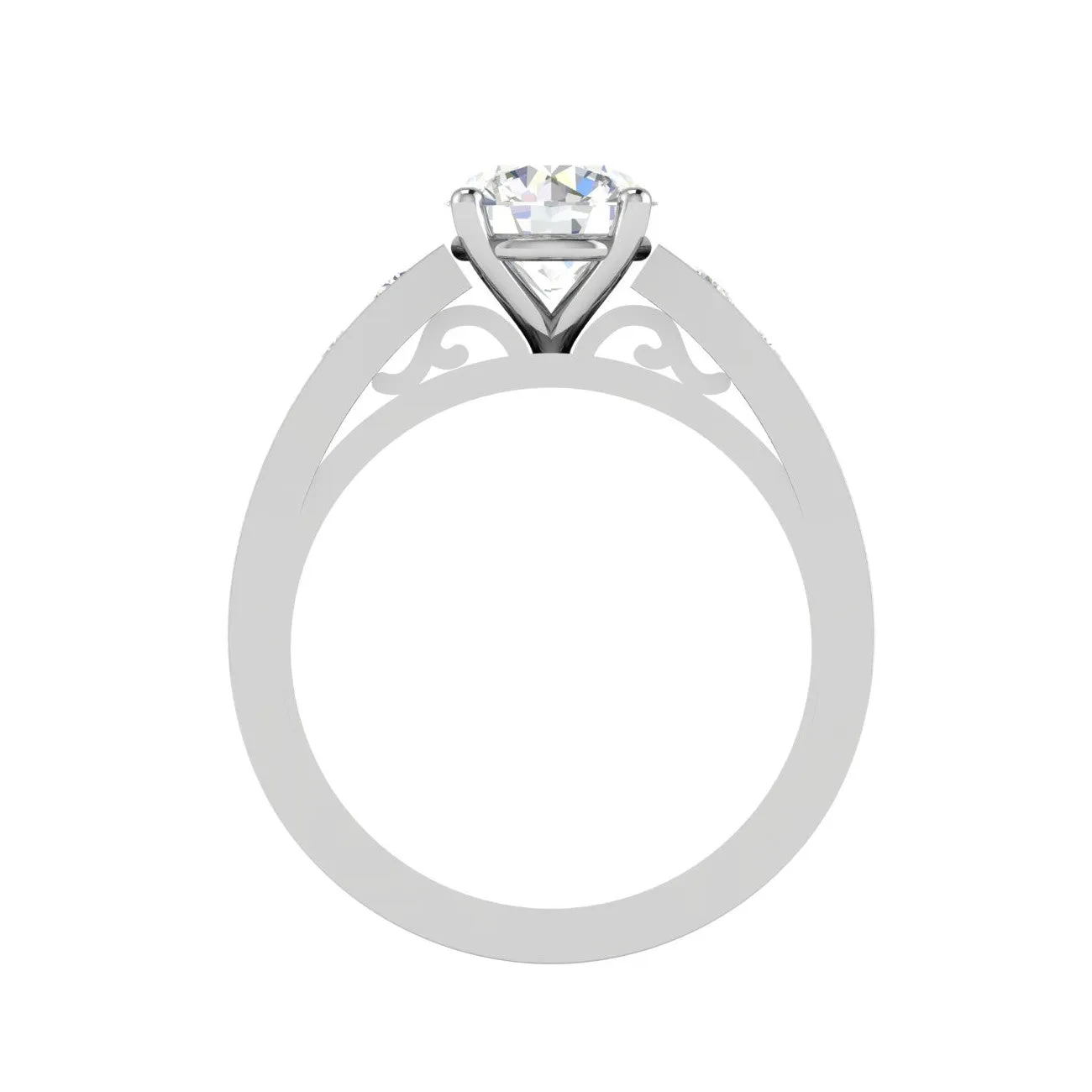 0.50 cts. Solitaire Diamond Shank Platinum Ring JL PT IM1704