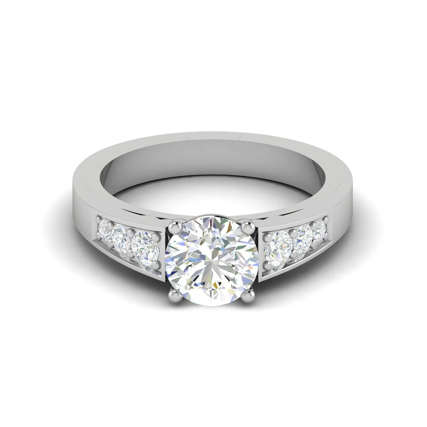 0.50 cts. Solitaire Diamond Shank Platinum Ring JL PT IM1704