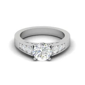 0.50 cts. Solitaire Diamond Shank Platinum Ring JL PT IM1704