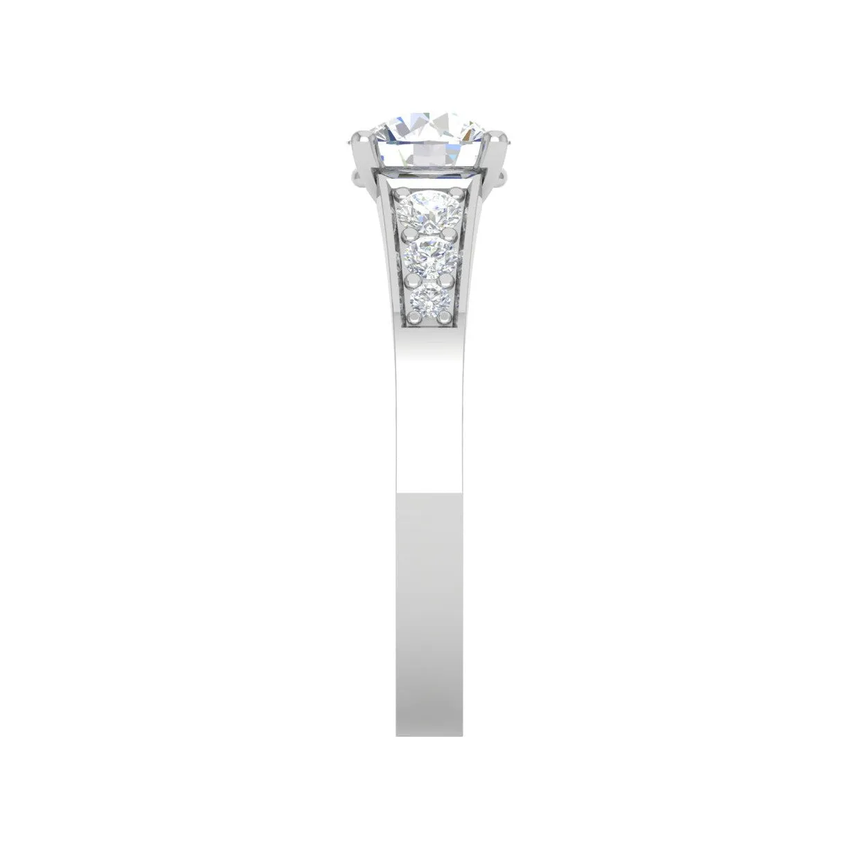 0.50 cts. Solitaire Diamond Shank Platinum Ring JL PT IM1704