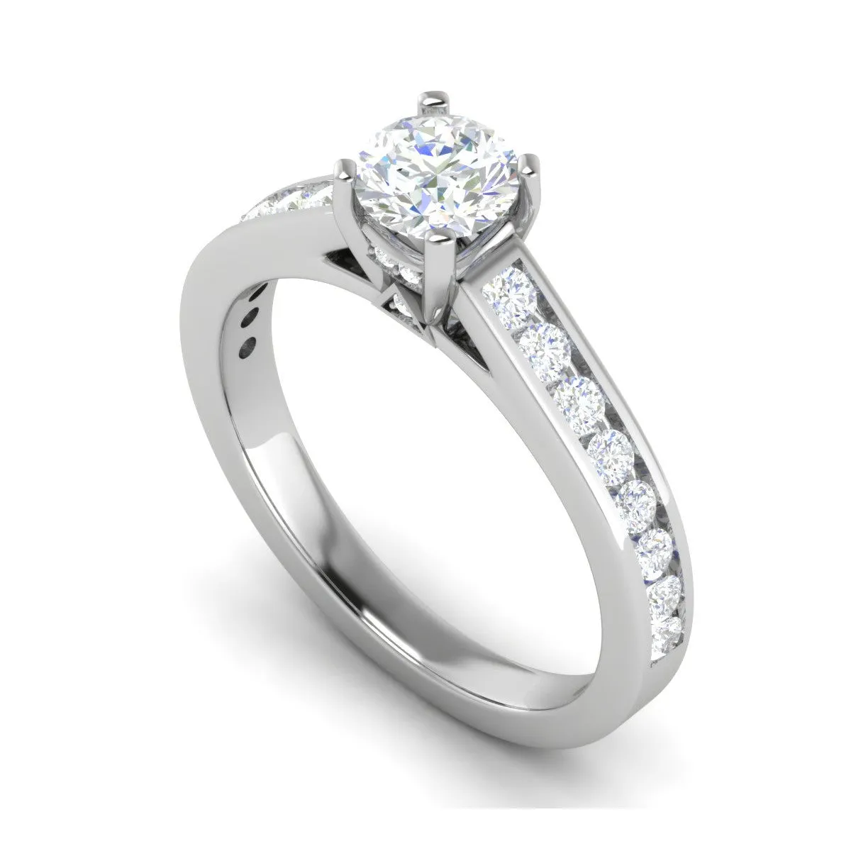 0.50 cts Solitaire Diamond Shank Platinum Ring JL PT RC RD 254
