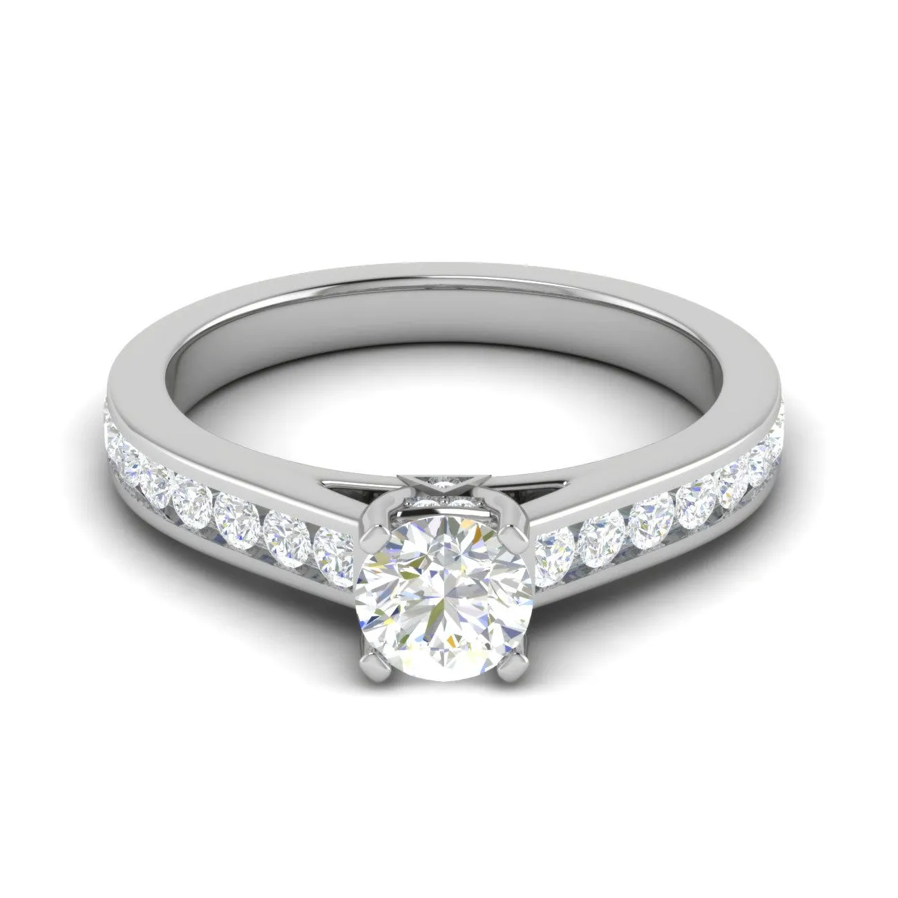 0.50 cts Solitaire Diamond Shank Platinum Ring JL PT RC RD 254
