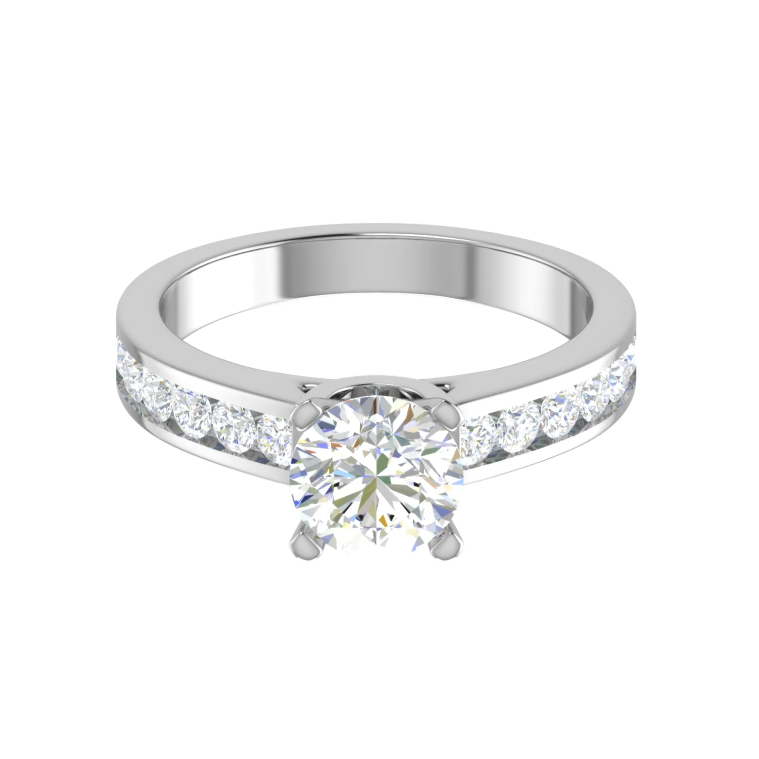 0.50 cts Solitaire Diamond Shank Platinum Ring JL PT RC RD 266