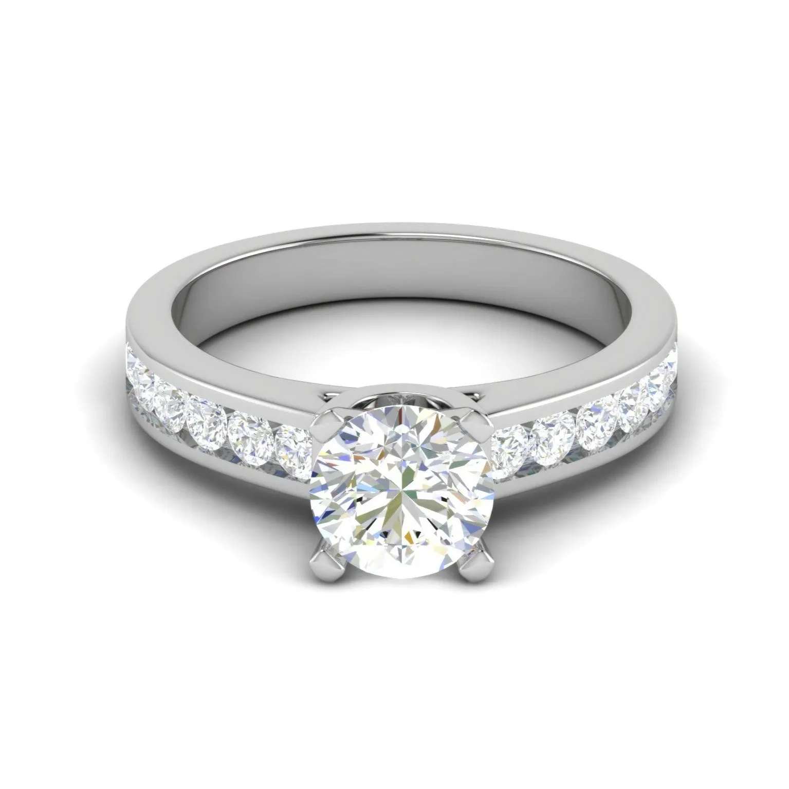 0.50 cts Solitaire Diamond Shank Platinum Ring JL PT RC RD 266