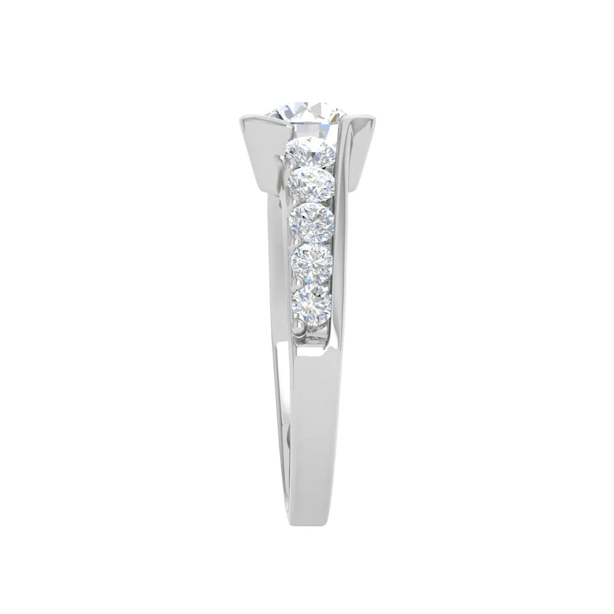 0.50 cts Solitaire Diamond Shank Platinum Ring JL PT WB5735E