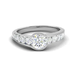 0.50 cts Solitaire Diamond Shank Platinum Ring JL PT WB5735E