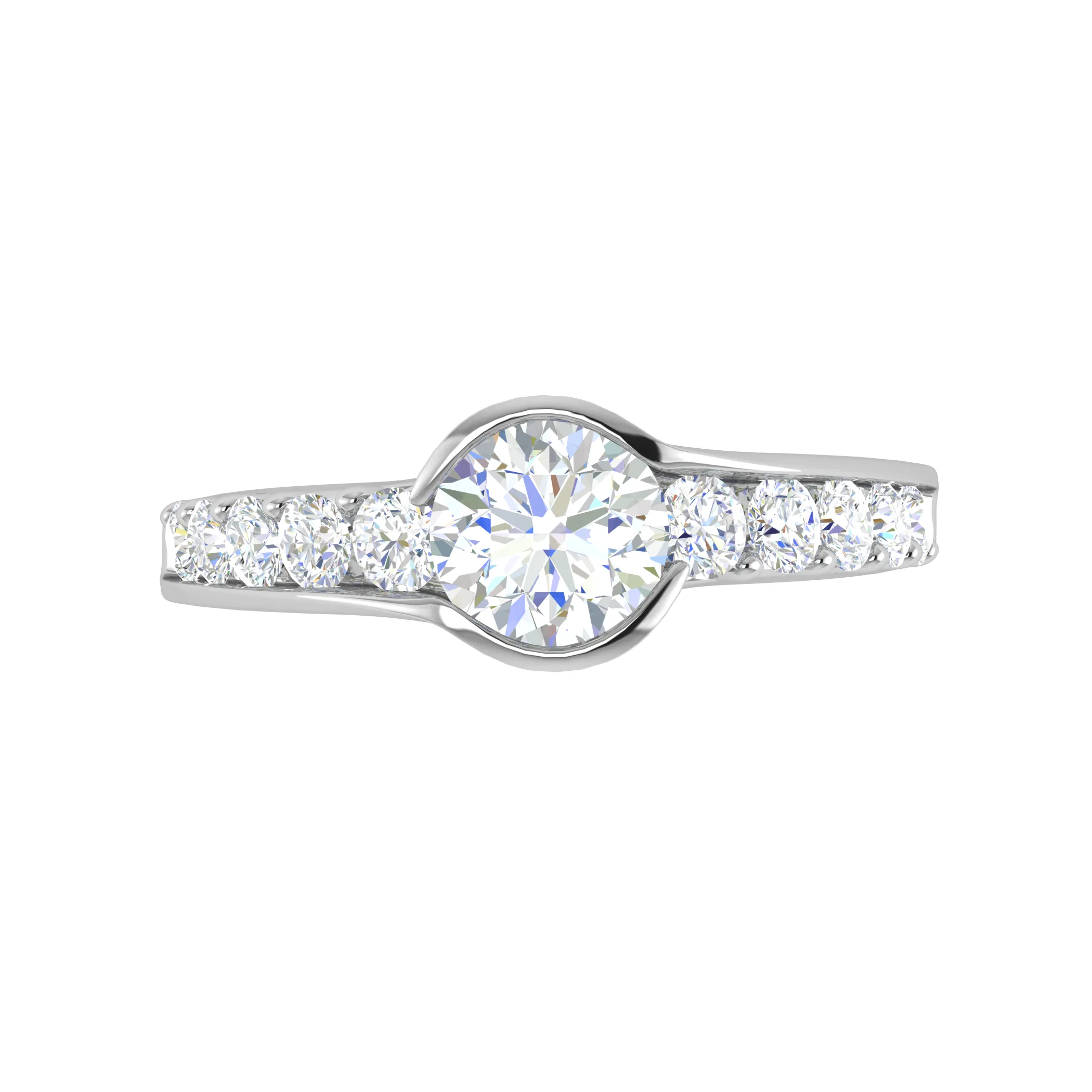 0.50 cts Solitaire Diamond Shank Platinum Ring JL PT WB5735E
