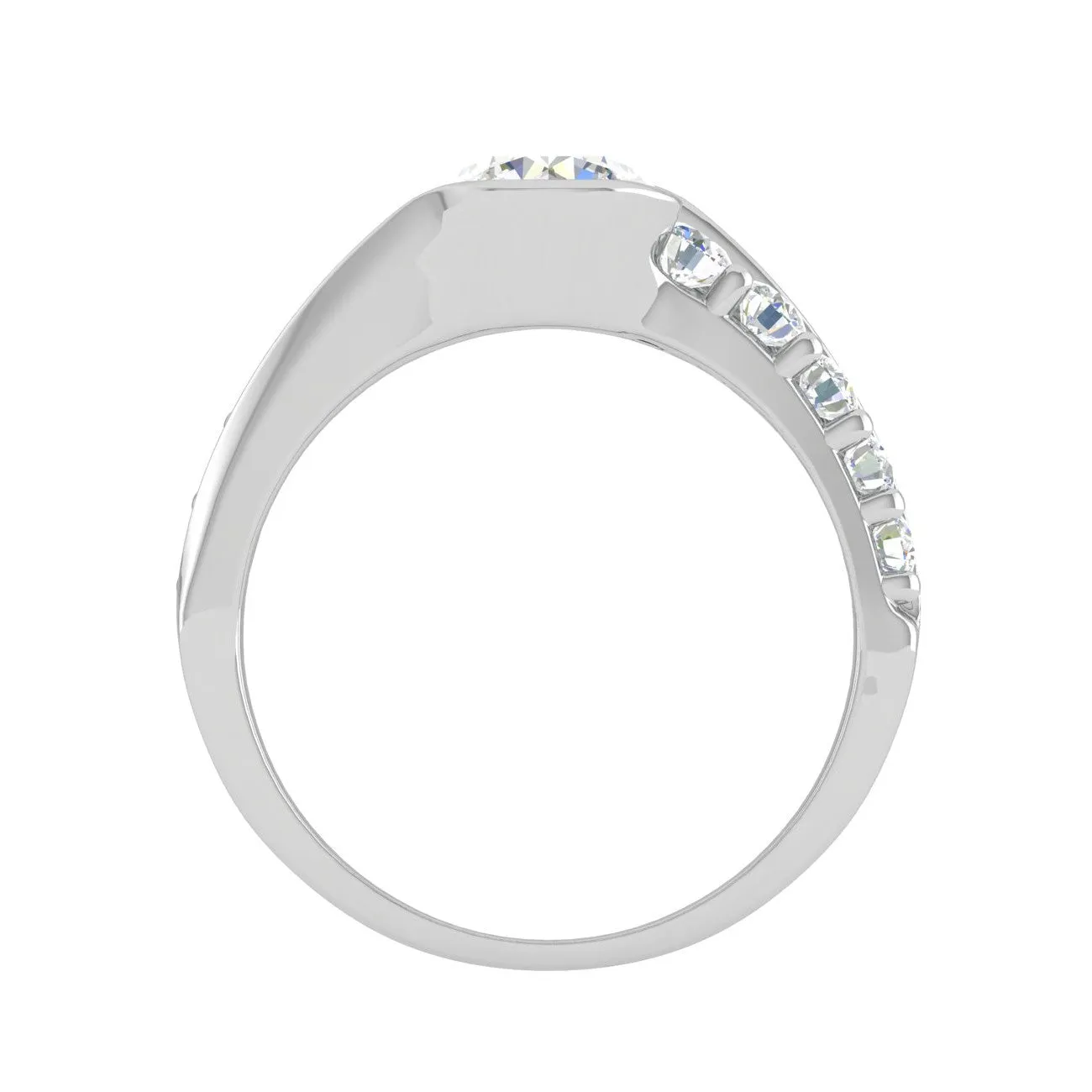 0.50 cts Solitaire Diamond Shank Platinum Ring JL PT WB5735E