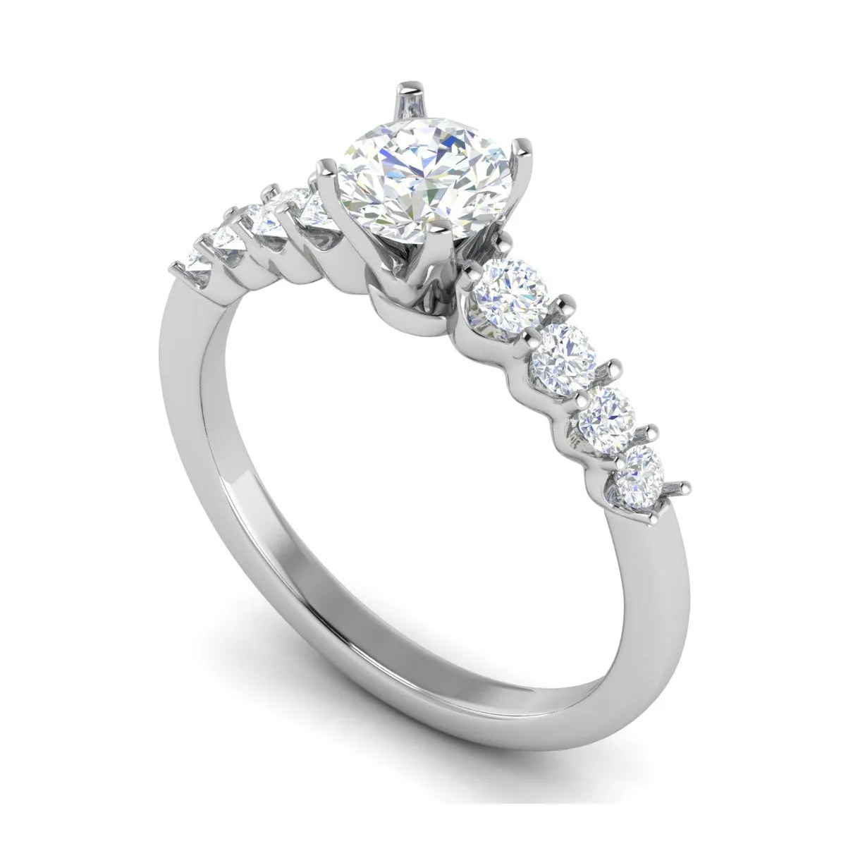 0.50 cts Solitaire Diamond Shank Platinum Ring JL RC RD 258