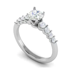 0.50 cts Solitaire Diamond Shank Platinum Ring JL RC RD 258