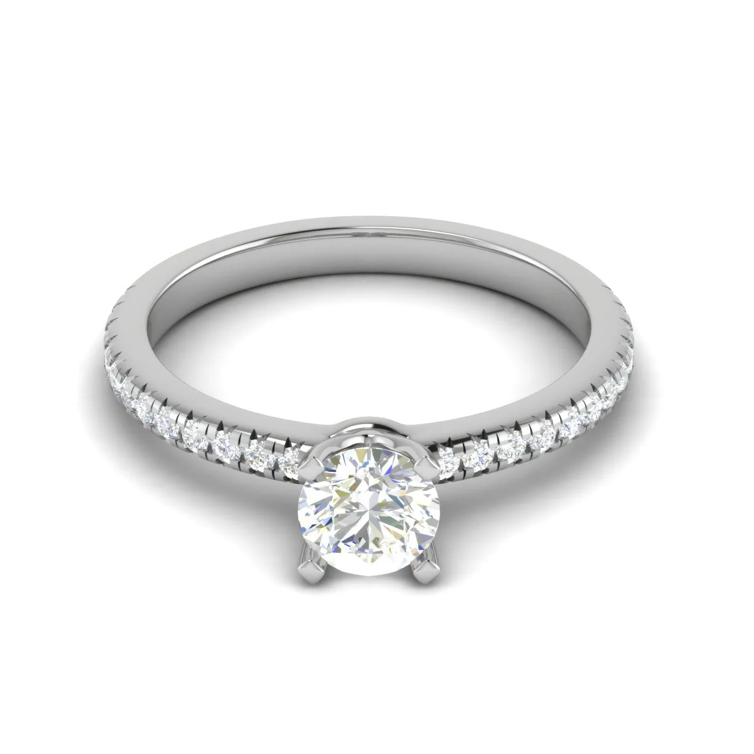 0.50 cts Solitaire Diamond Shank Platinum Ring JL RC RD 259