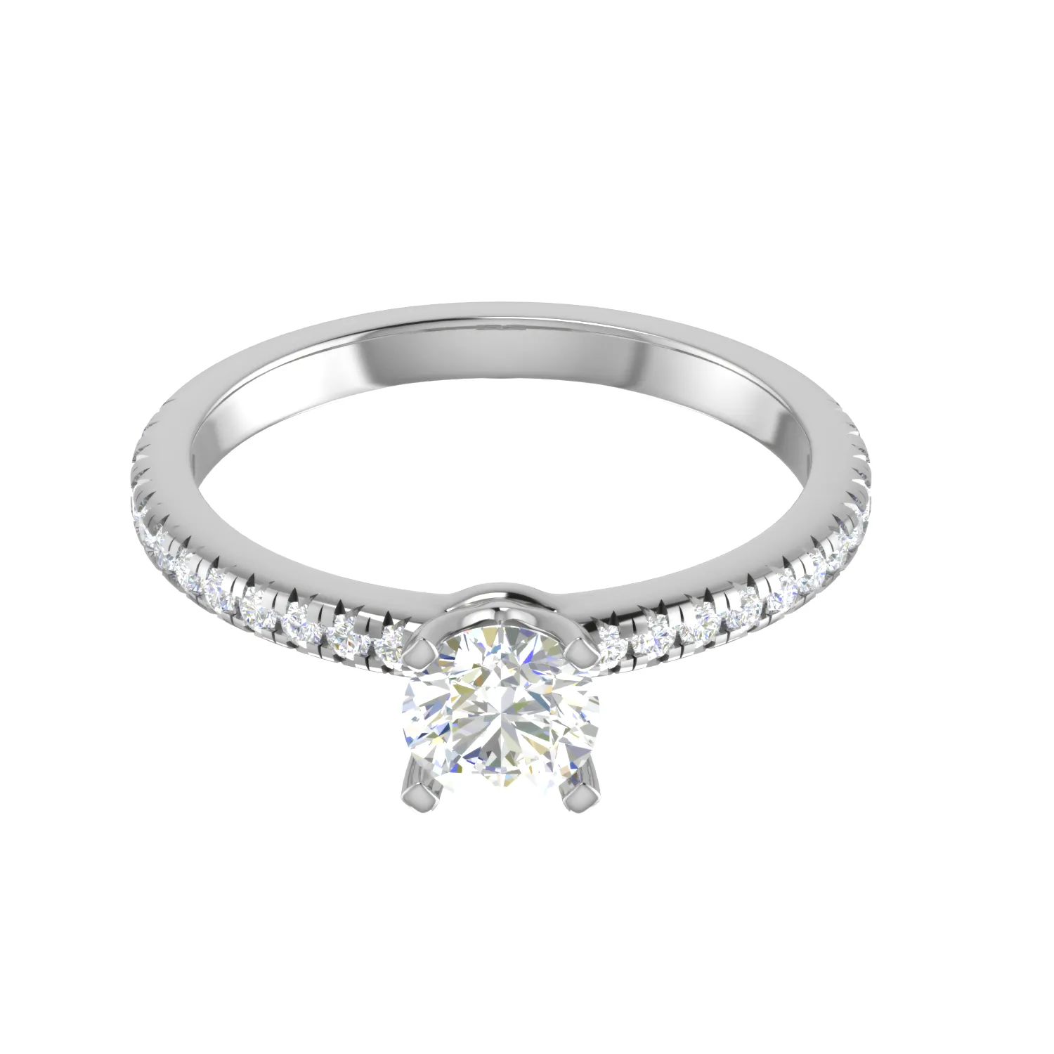 0.50 cts Solitaire Diamond Shank Platinum Ring JL RC RD 259
