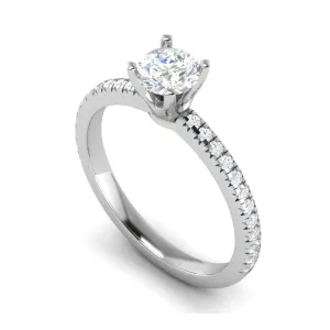 0.50 cts Solitaire Diamond Shank Platinum Ring JL RC RD 259