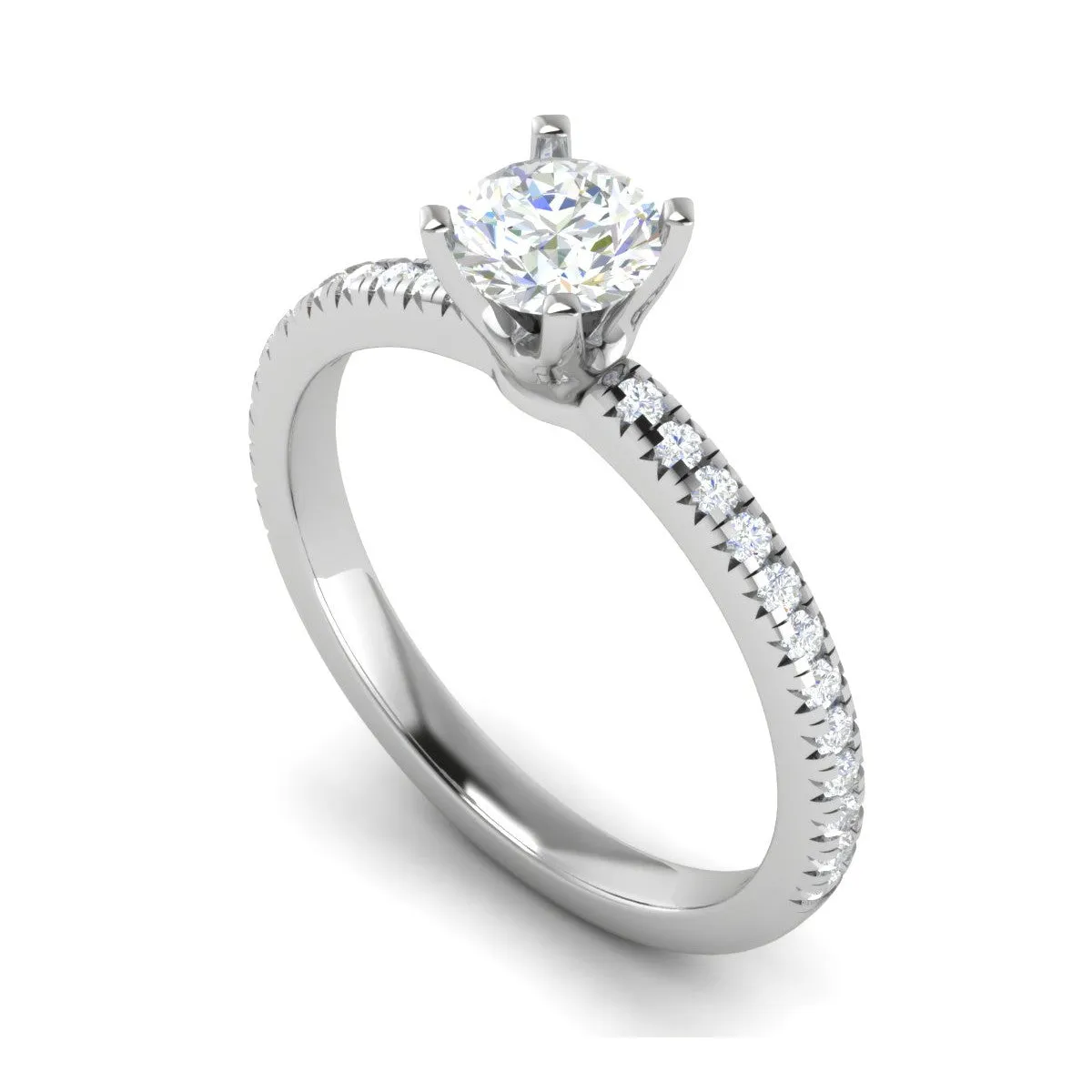 0.50 cts Solitaire Diamond Shank Platinum Ring JL RC RD 259
