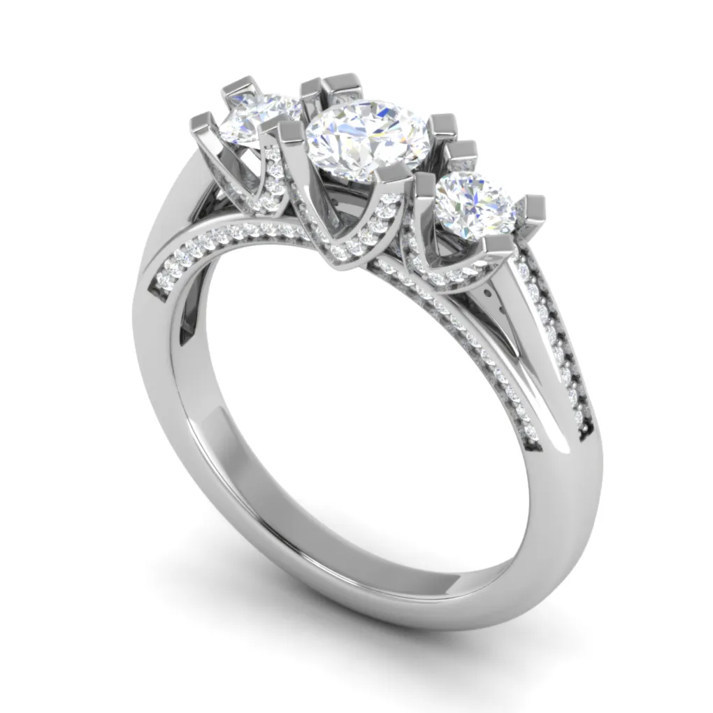 0.50 cts Solitaire Diamond Split Shank Platinum Ring JL PT R3 RD 171