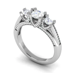 0.50 cts Solitaire Diamond Split Shank Platinum Ring JL PT R3 RD 171