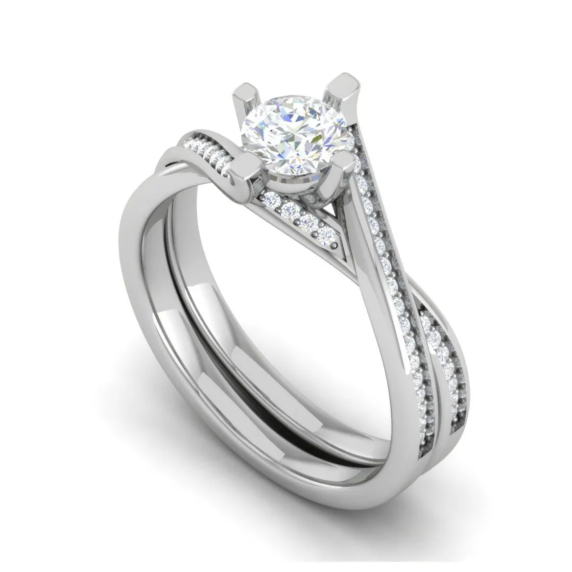 0.50 cts Solitaire Diamond Twisted Shank Platinum Ring JL PT RP RD 129