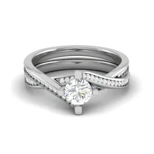 0.50 cts Solitaire Diamond Twisted Shank Platinum Ring JL PT RP RD 129