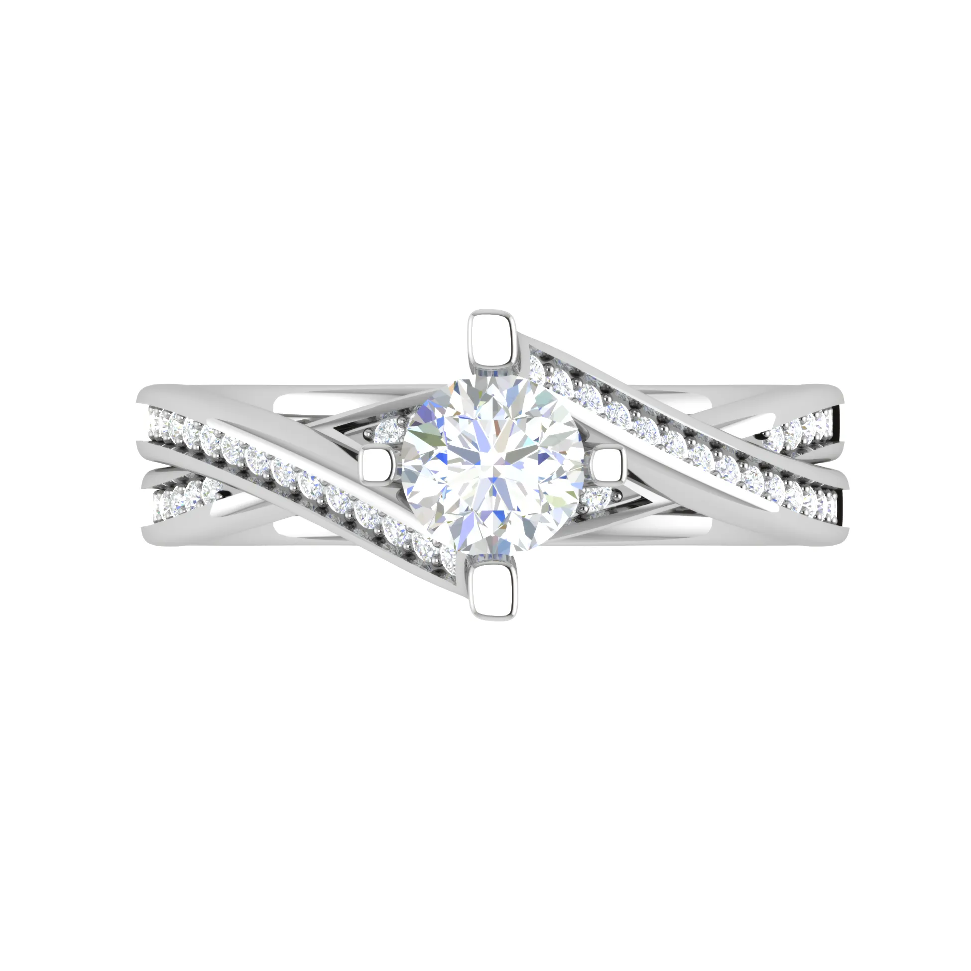 0.50 cts Solitaire Diamond Twisted Shank Platinum Ring JL PT RP RD 129