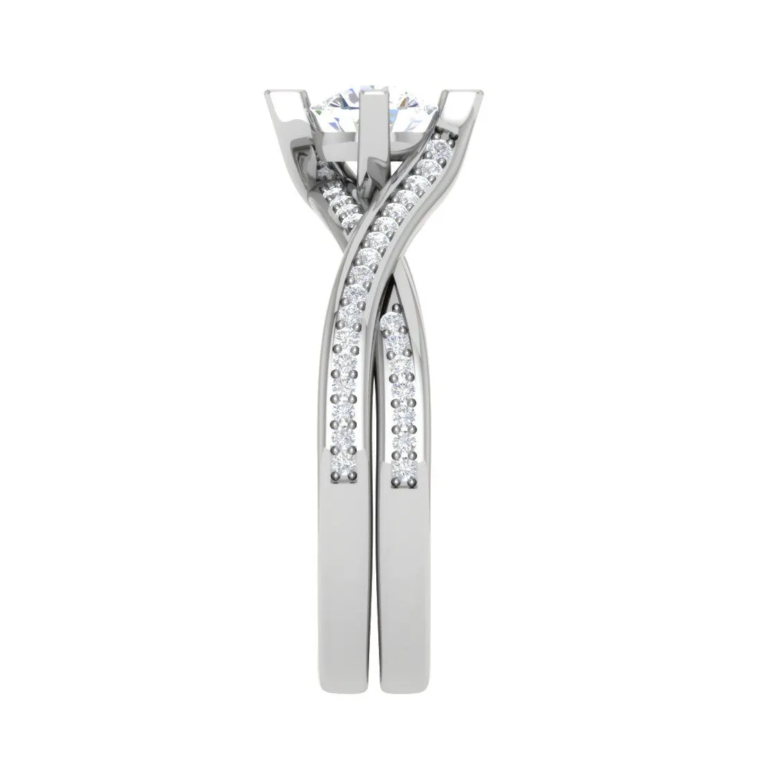 0.50 cts Solitaire Diamond Twisted Shank Platinum Ring JL PT RP RD 129