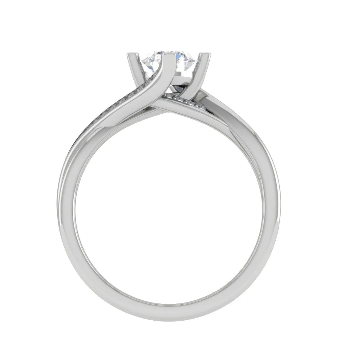 0.50 cts Solitaire Diamond Twisted Shank Platinum Ring JL PT RP RD 129