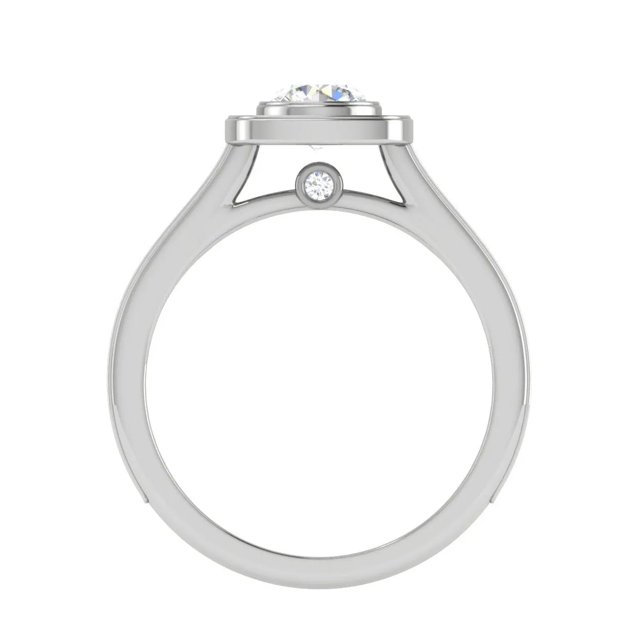 0.50 cts Solitaire Halo Diamond Shank Platinum Ring JL PT RH RD 246