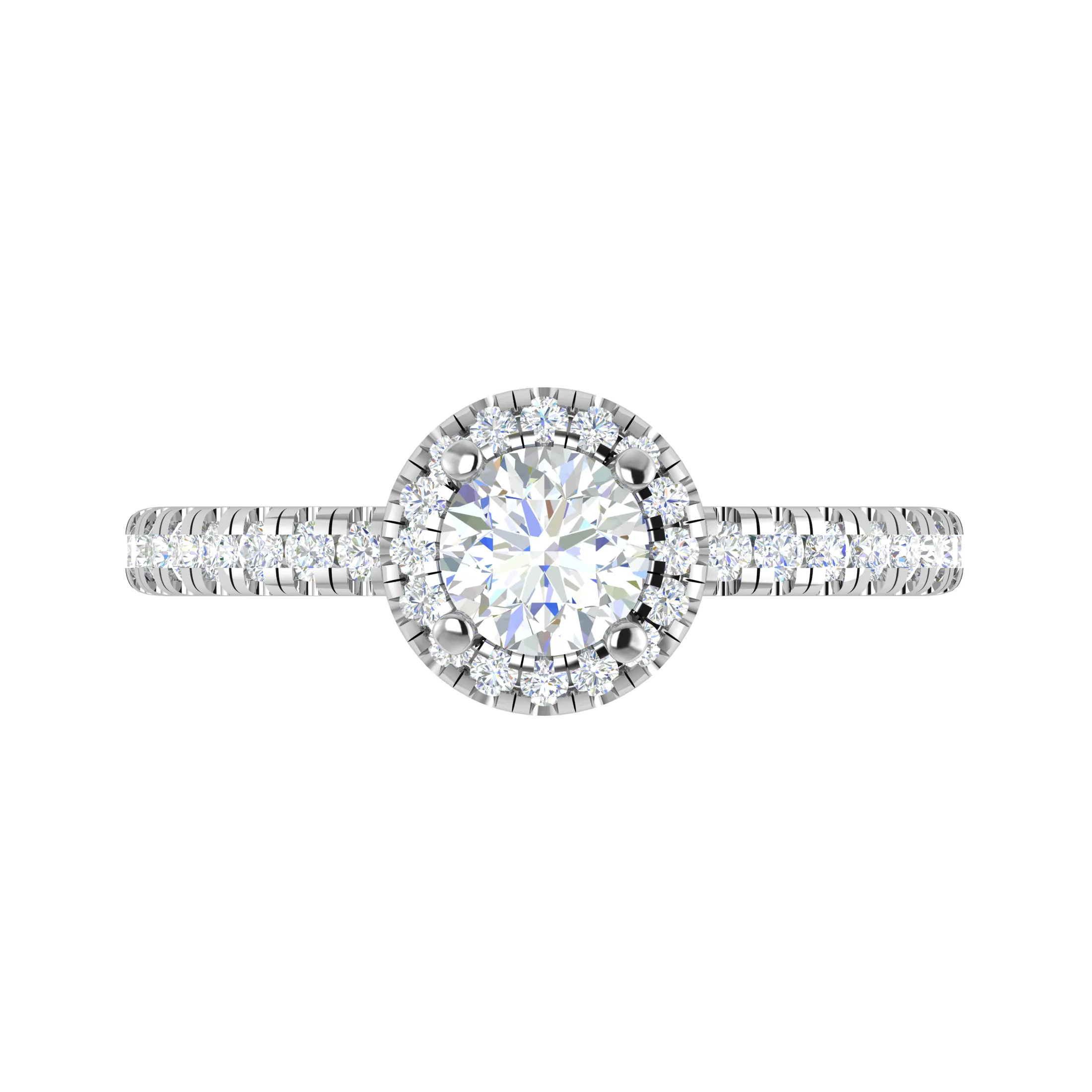 0.50 cts Solitaire Halo Diamond Shank Platinum Ring JL PT RH RD 247