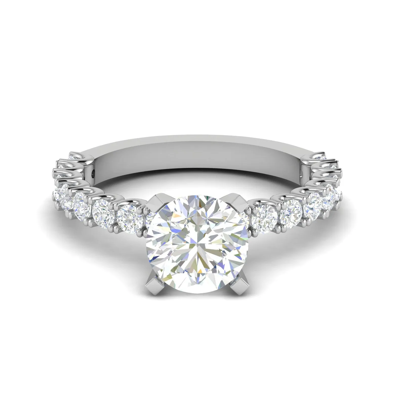 0.50 cts Solitaire Platinum Diamond Shank Ring JL PT RERSS1221