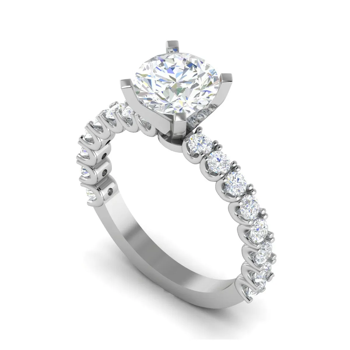 0.50 cts Solitaire Platinum Diamond Shank Ring JL PT RERSS1221