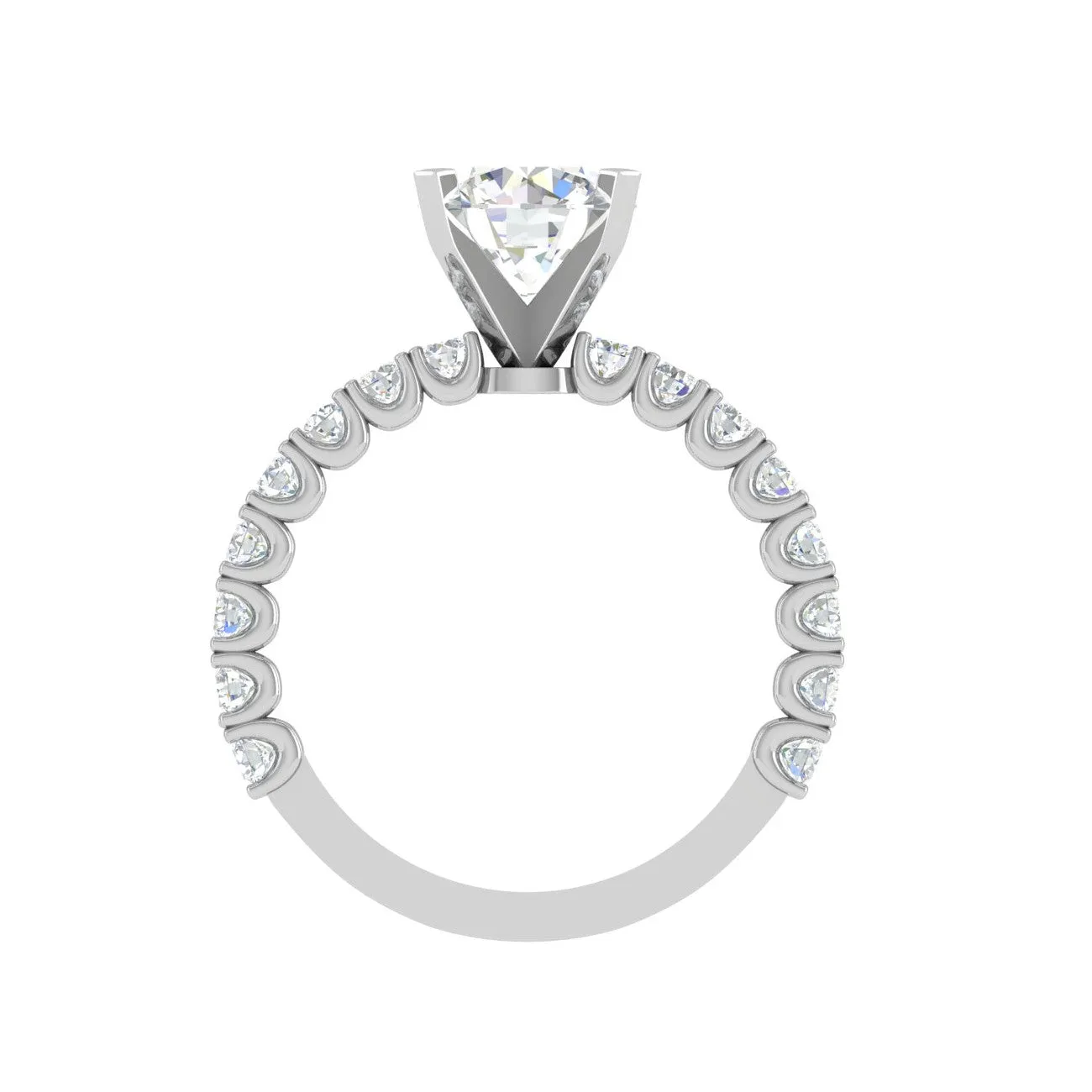 0.50 cts Solitaire Platinum Diamond Shank Ring JL PT RERSS1221