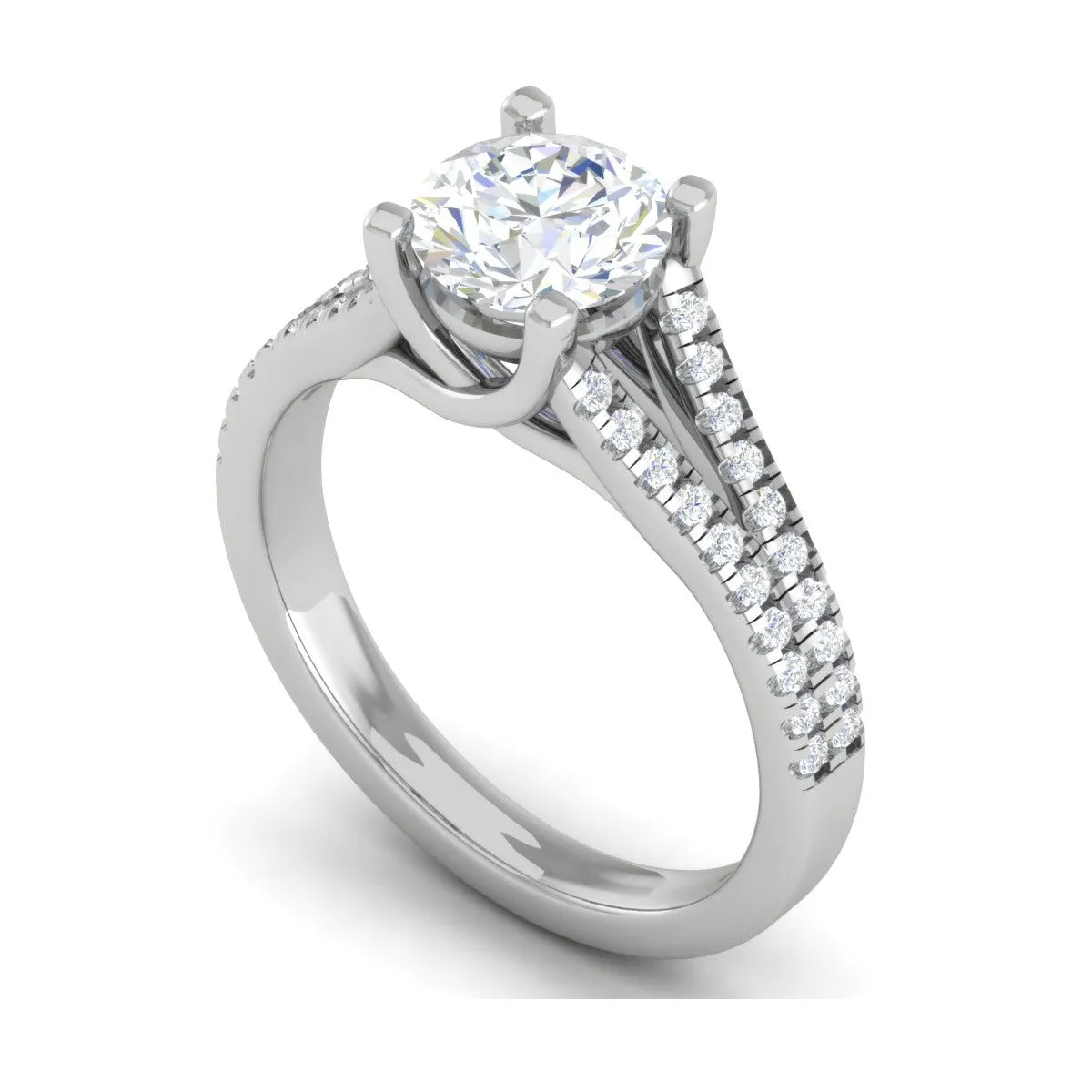 0.50 cts Solitaire Platinum Diamond Split Shank Ring JL PT PR RD 100