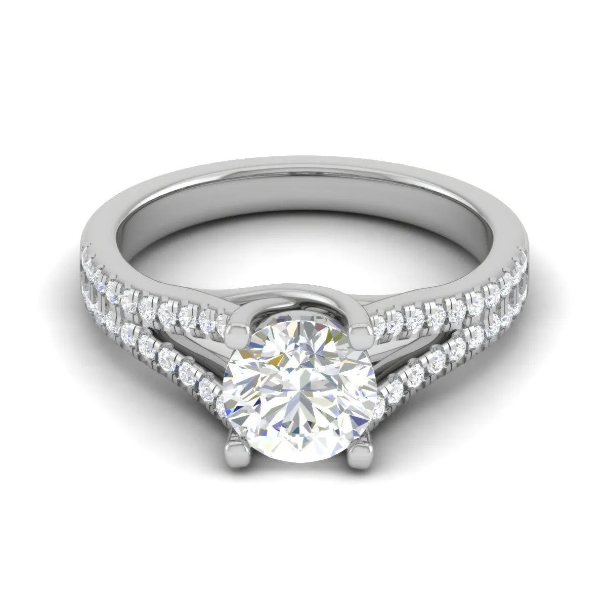 0.50 cts Solitaire Platinum Diamond Split Shank Ring JL PT PR RD 100