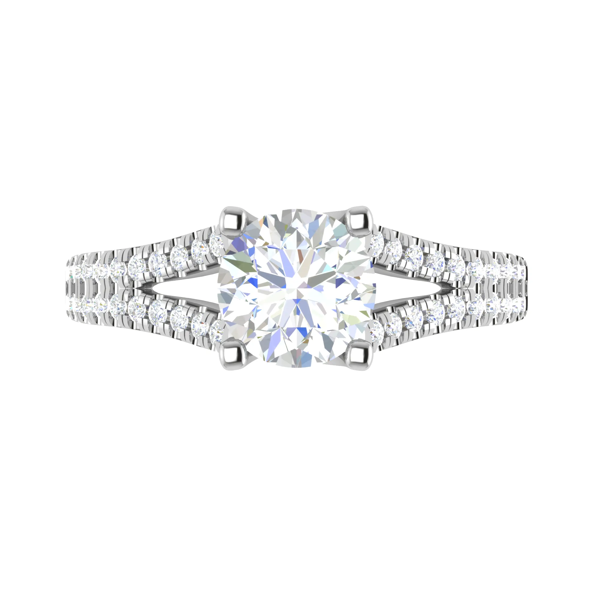0.50 cts Solitaire Platinum Diamond Split Shank Ring JL PT PR RD 100
