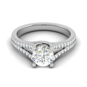 0.50 cts Solitaire Platinum Diamond Split Shank Ring JL PT PR RD 100