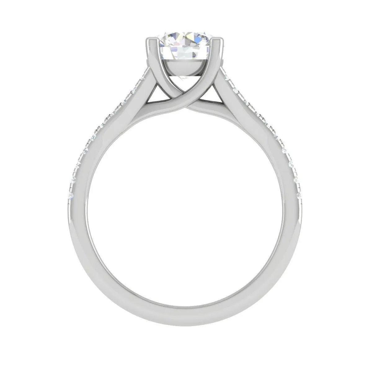 0.50 cts Solitaire Platinum Diamond Split Shank Ring JL PT PR RD 100