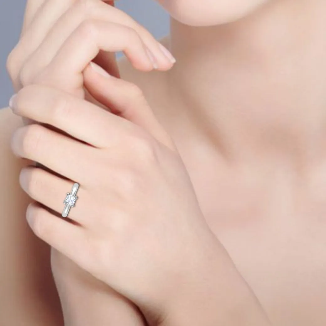 0.50 cts Solitaire Platinum Ring JL PT RS RD 174
